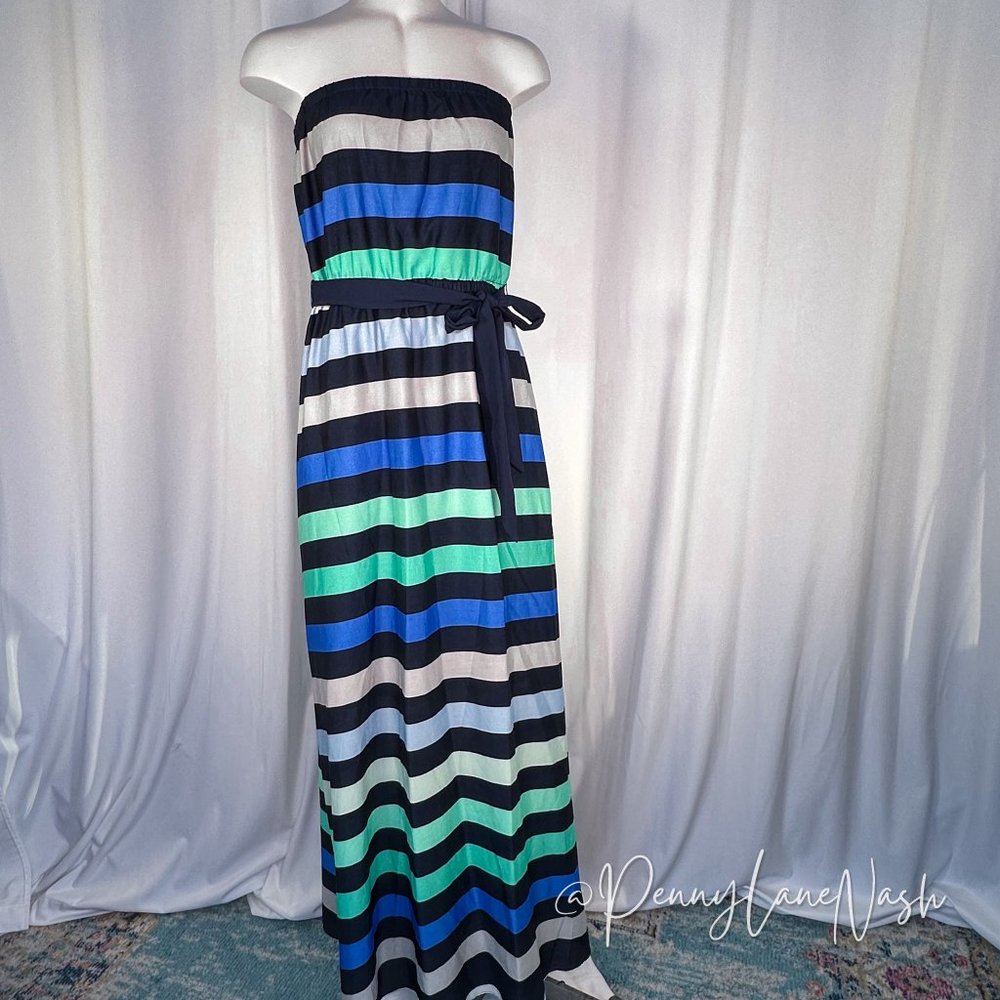 The Limited Strapless Striped Maxi Dress